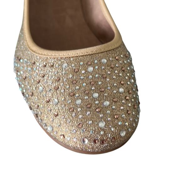 NWT Style & Co 9M Gold Metallic Embellished Ballet Flat Evening Party - Picture 5 of 7